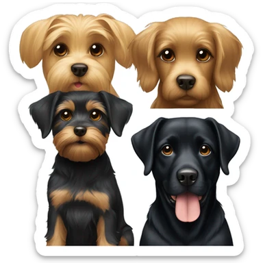 Yorkie and black lab sticker