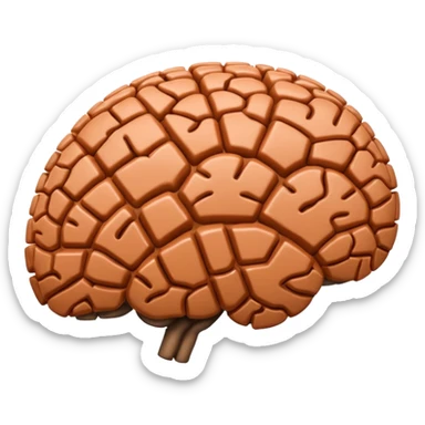 a fuzzy brick inside of a brain sticker