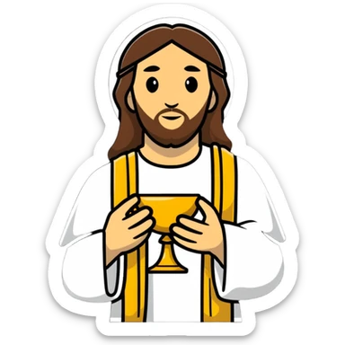 Jesus with the Eucharist at Mass sticker