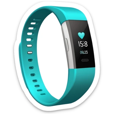 a teal fitbit band lying flat in the style of an ios emoji  sticker