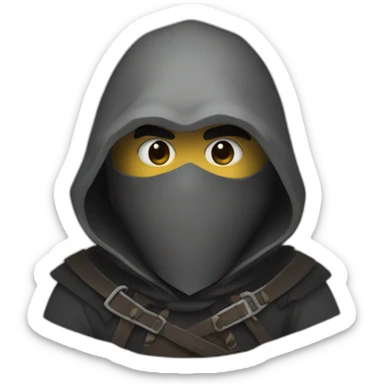 medieval assassin, face hidden sticker