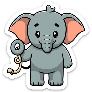 man with elephant features sticker