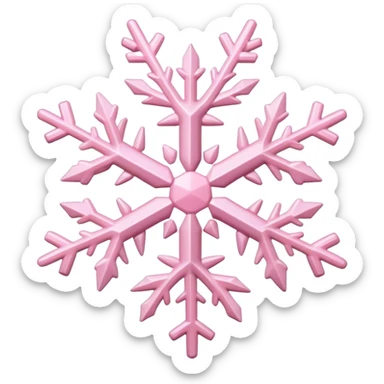 pastel pink snowflake  sticker