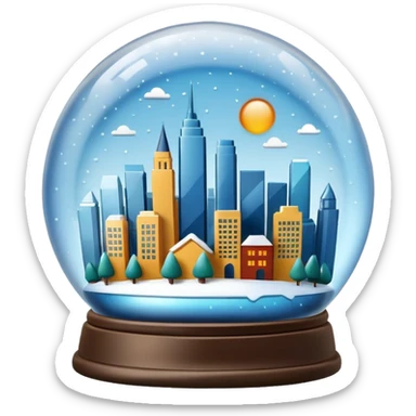City skyline globe sticker