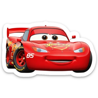 lightning mcqueen with number 95 and look like in film sticker