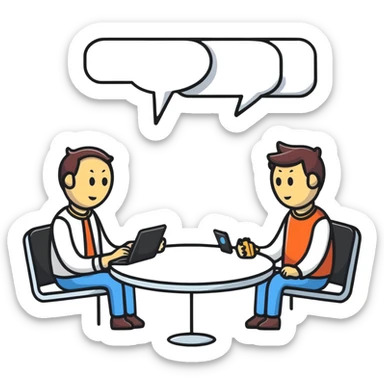 people chatting together in a digital group conversation sticker