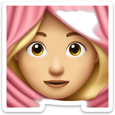 Quiero un emoji de una chica rubia durmiendo con una manta rosa  sticker