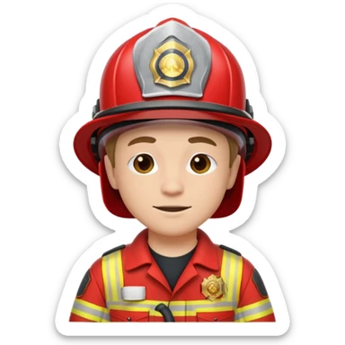 firefighter, red outfit sticker