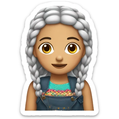 Niña gordita con trenzas  sticker