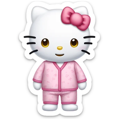 Hello kitty wearing pajamas  sticker