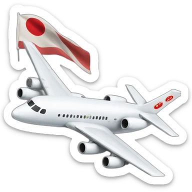 a Japanese plane followed by a banner sticker