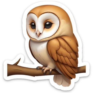 A sleeping barn owl sticker