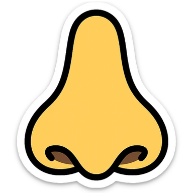 colored outline icon of a nose sticker