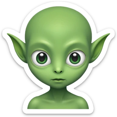 a bold cute aliens with a little hair sticker
