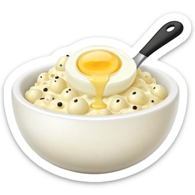 a scoop of egg salad with no egg yolks, only egg whites, simple, clear sticker