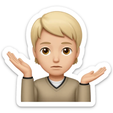 Shoulder shurgging emoji with questioning face sticker