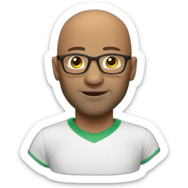 Soccer 43 year male bald glasses sticker