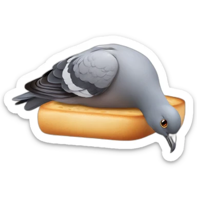 pigeon bread on head sticker