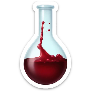 A chemical flask with blood inside sticker