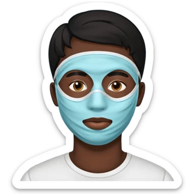 black hair man, Skincare  face mask , alovera on eyes sticker