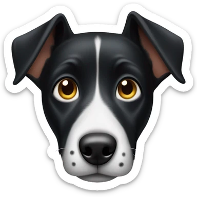 Black dog with perky ears sticker
