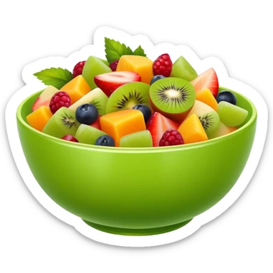small green bowl of Fruit salad front view sticker