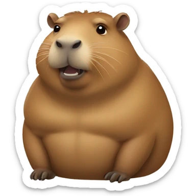 fat fat fat capybara sticker