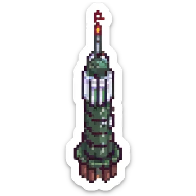 missile battery, pixel art style sticker