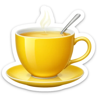 Yellow lemon tea cup sticker