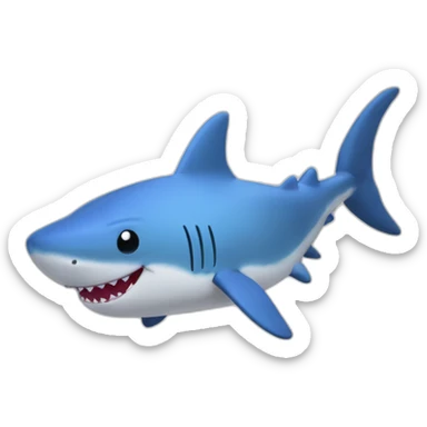 BLÅHAJ fluffy plush soft stuffed shark sticker