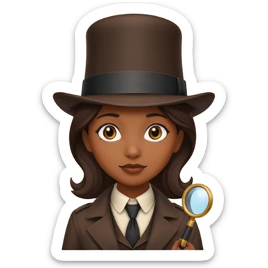  Brown Girl Detective with a tophat sticker