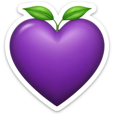 purple heart with a leaf sticker