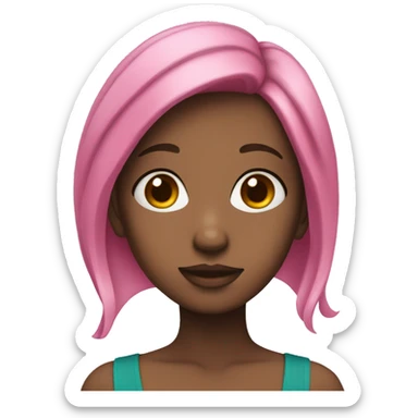 girl with teal and pink hair  sticker