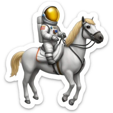 Horse riding astronaut sticker
