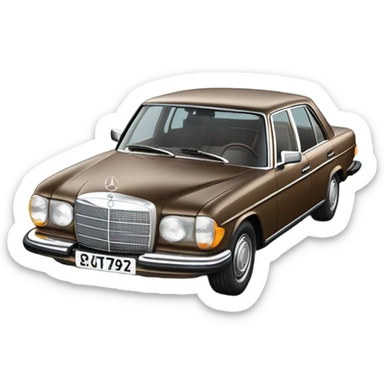 Brown 1970s Mercedes Saloon sticker
