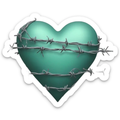 Broken heart with barbed wire sticker