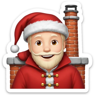 Cristmas male lie down on a chimney sticker