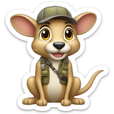 A kangourou metal detecting  sticker