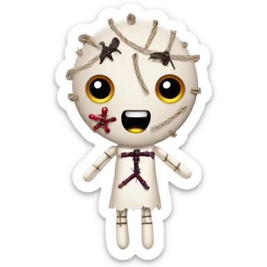 Voodoo doll with pins sticker
