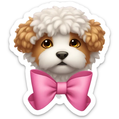 fluffy pink bow sticker