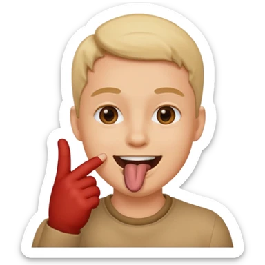 doigt dans la bouche avec un sourire sticker