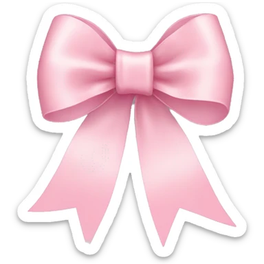 light pink ribbon bow sticker