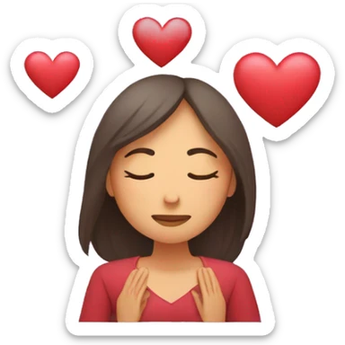 Meditación mujer sosteniendo un corazón   sticker
