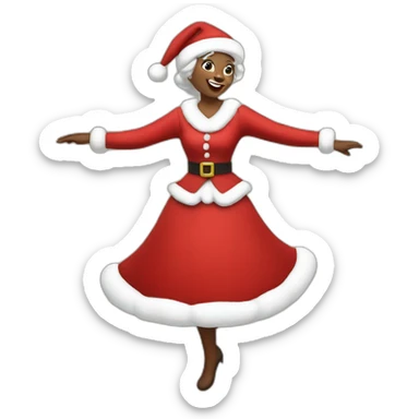 mrs santa claus dancing sticker