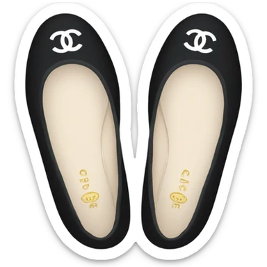 Black Chanel ballet flats sticker