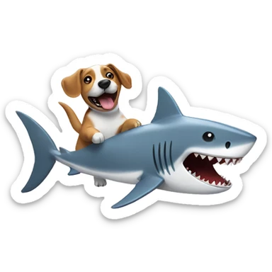Dog dancing with a shark  sticker