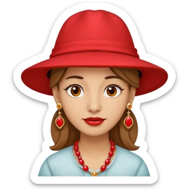 unique looking tourist with big unique red tourist hat and earrings sticker