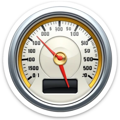speedometer with a dollar coin in the center sticker