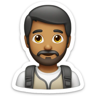 Indian male age 35 with beard sticker