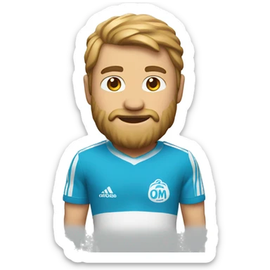 Un homme avec un t-shirt de l'OM sticker